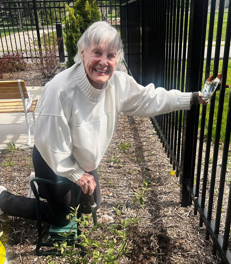 Senior woman gardening